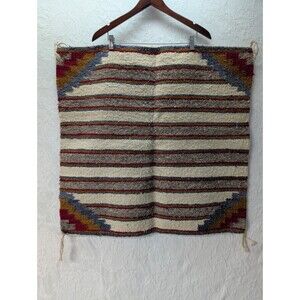 ANTIQUE VINTAGE AUTHENTIC NAVAJO NATIVE AMERICAN INDIAN BLANKET SADDLE 30"X30"